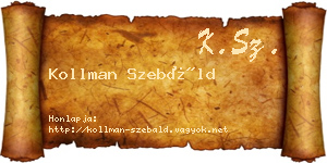 Kollman Szebáld névjegykártya